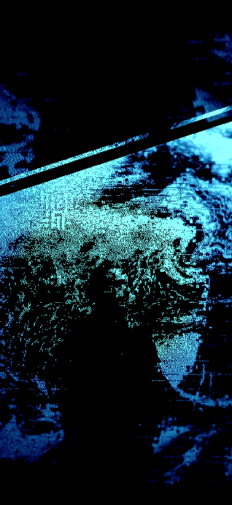 Phone wallpaper with the portrait below a diagonal mirror cut